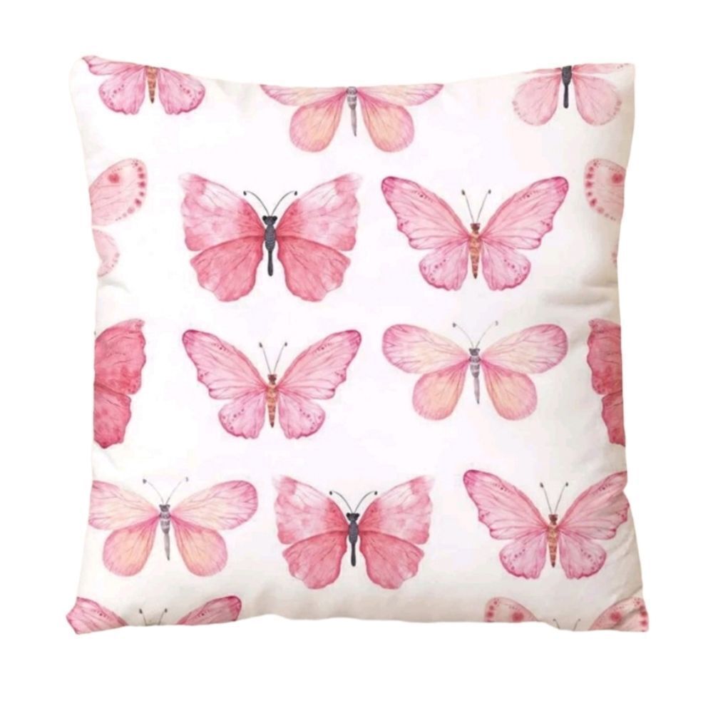 Pink Butterfly Pillow Cover - Picture 3 of 6
